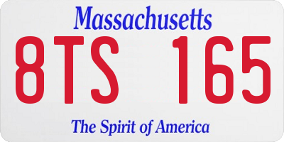 MA license plate 8TS165