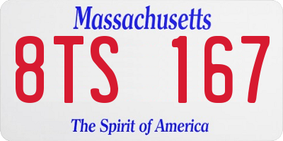 MA license plate 8TS167