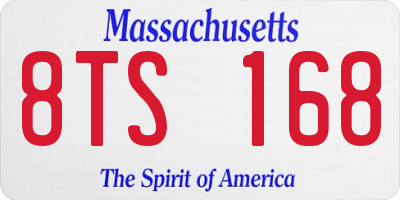 MA license plate 8TS168