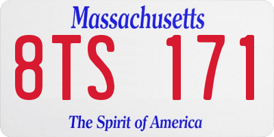 MA license plate 8TS171
