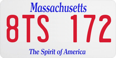 MA license plate 8TS172