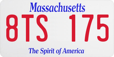 MA license plate 8TS175