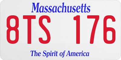 MA license plate 8TS176