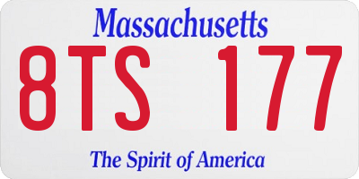 MA license plate 8TS177