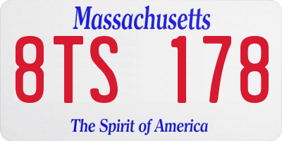 MA license plate 8TS178
