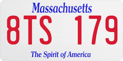 MA license plate 8TS179