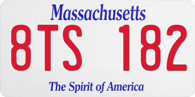 MA license plate 8TS182