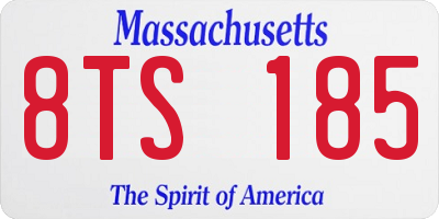 MA license plate 8TS185