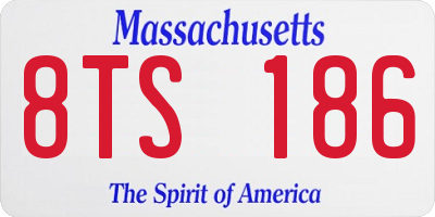 MA license plate 8TS186