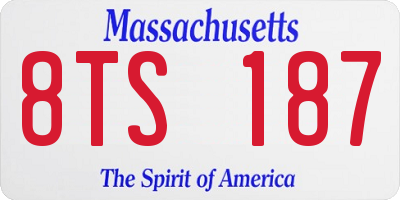 MA license plate 8TS187