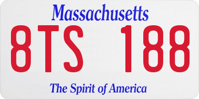 MA license plate 8TS188