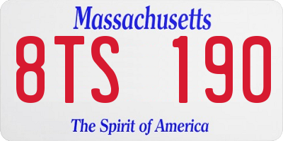 MA license plate 8TS190