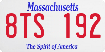 MA license plate 8TS192