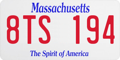 MA license plate 8TS194