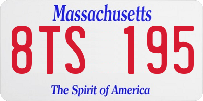 MA license plate 8TS195