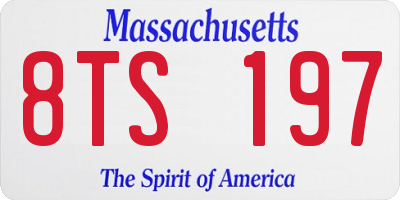MA license plate 8TS197