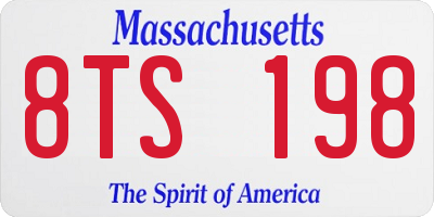 MA license plate 8TS198