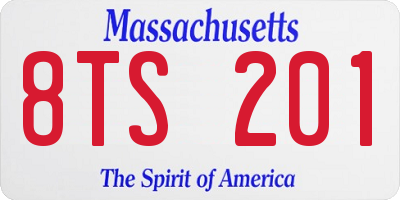MA license plate 8TS201