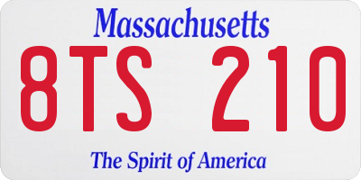 MA license plate 8TS210