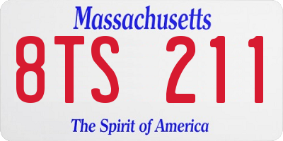 MA license plate 8TS211