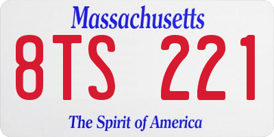 MA license plate 8TS221