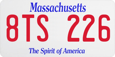MA license plate 8TS226