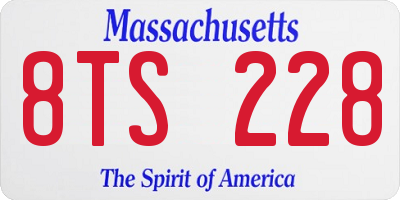 MA license plate 8TS228
