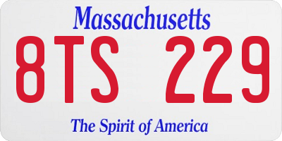 MA license plate 8TS229