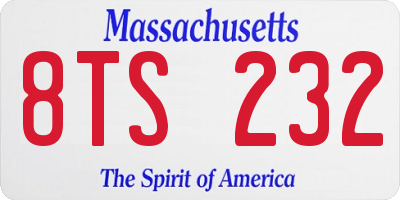 MA license plate 8TS232
