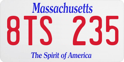 MA license plate 8TS235