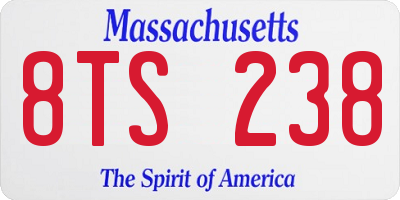 MA license plate 8TS238