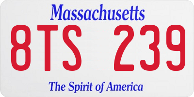 MA license plate 8TS239