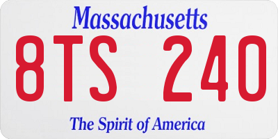 MA license plate 8TS240