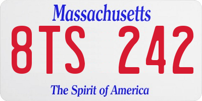 MA license plate 8TS242