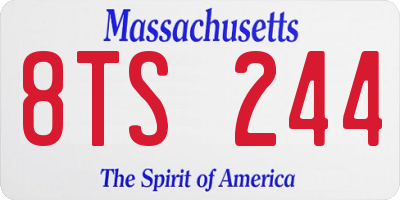 MA license plate 8TS244