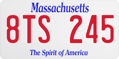 MA license plate 8TS245
