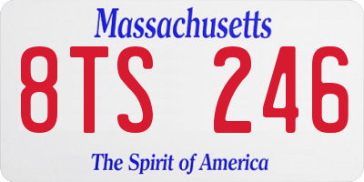 MA license plate 8TS246