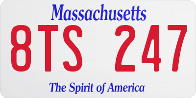 MA license plate 8TS247
