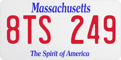 MA license plate 8TS249