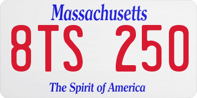 MA license plate 8TS250