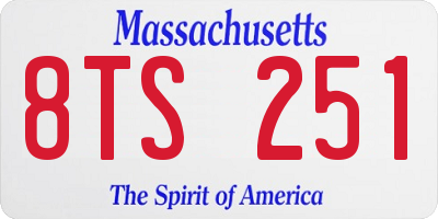 MA license plate 8TS251