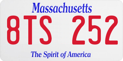 MA license plate 8TS252