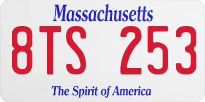 MA license plate 8TS253