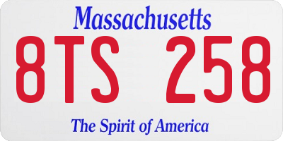 MA license plate 8TS258