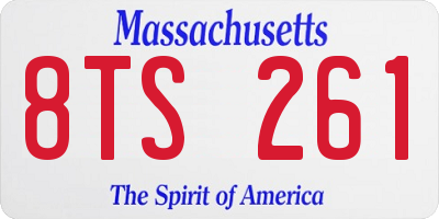 MA license plate 8TS261