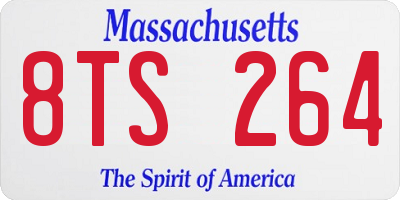 MA license plate 8TS264