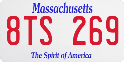 MA license plate 8TS269