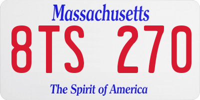 MA license plate 8TS270