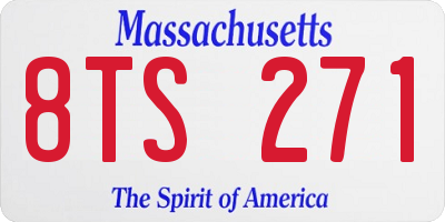 MA license plate 8TS271