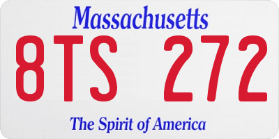 MA license plate 8TS272
